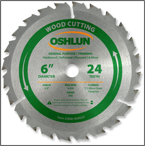 Oshlun SBW-034024 3-3/8-Inch 24 Tooth ATB General Purpose and Trimming Saw Blade 