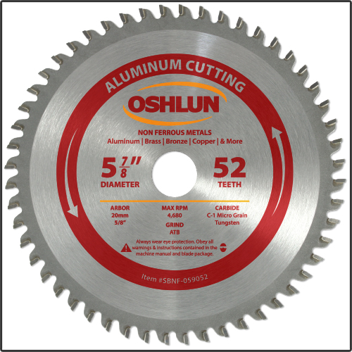 OSHLUN  SBNF-140100  14" x 100T Aluminum Cutting Saw Blade 